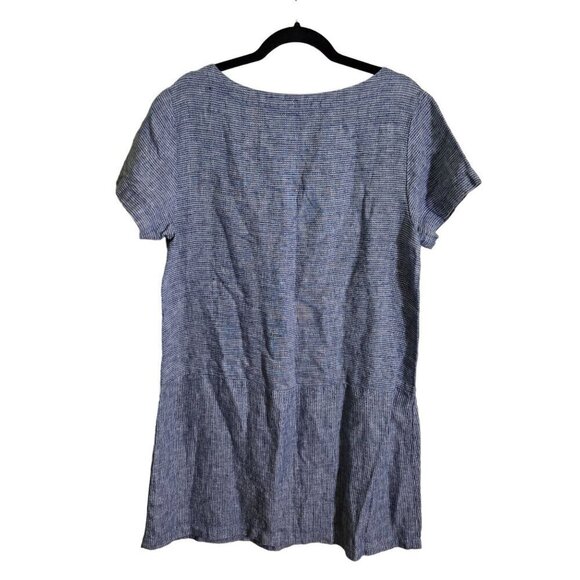 Garnet Hill 100% Linen Micro Striped Sheath Dress Size 12 - Picture 2 of 4